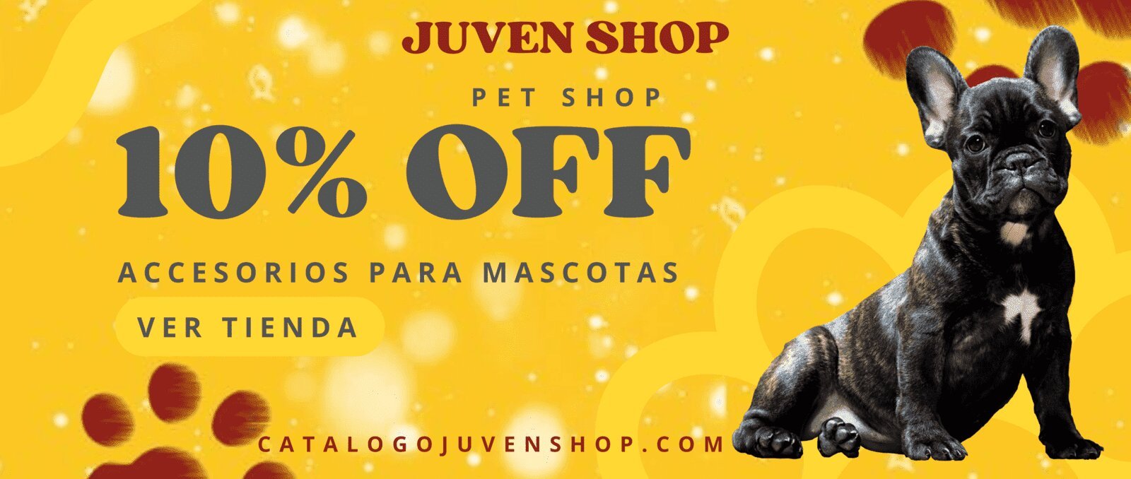 Banner horizontal web promoción para pet shop simpático celeste y amarillo-4-2-2-2